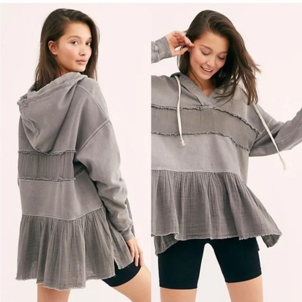 Free People Sail Away Gauzy Hoodie